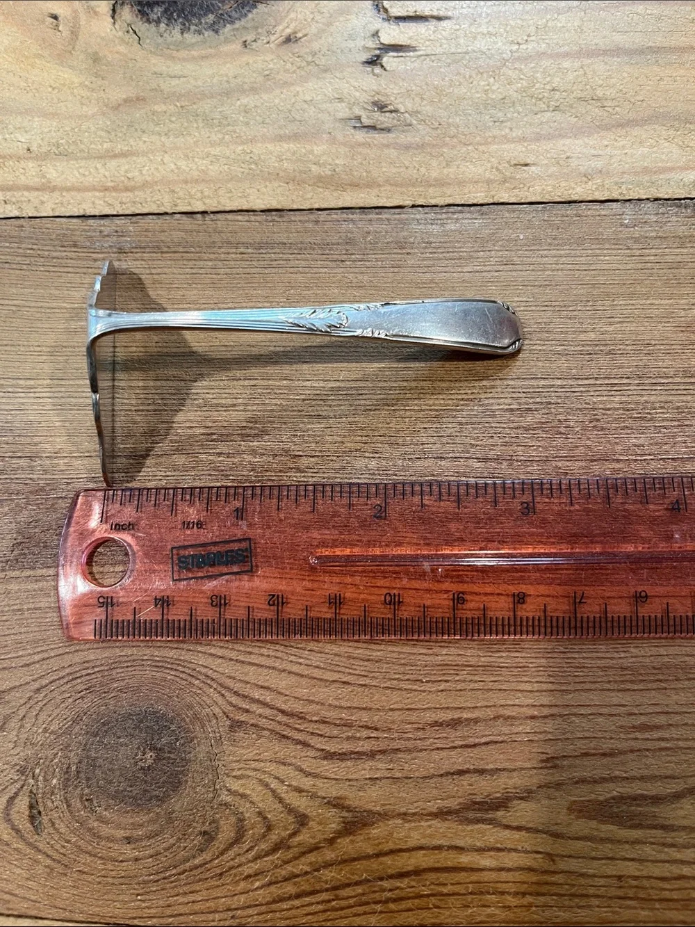 Vintage STERLING SILVER Food Pusher Ornate Handle